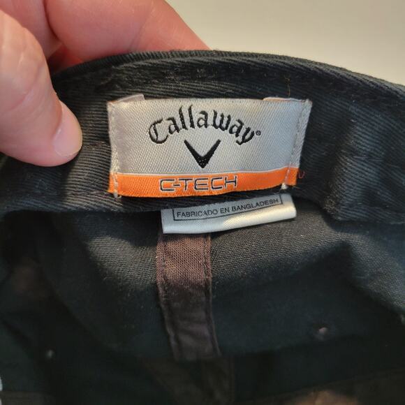 CALLAWAY Black Baseball Cap Raised Embroidered Logo Adjustable Strap WEIS - Picture 7 of 11